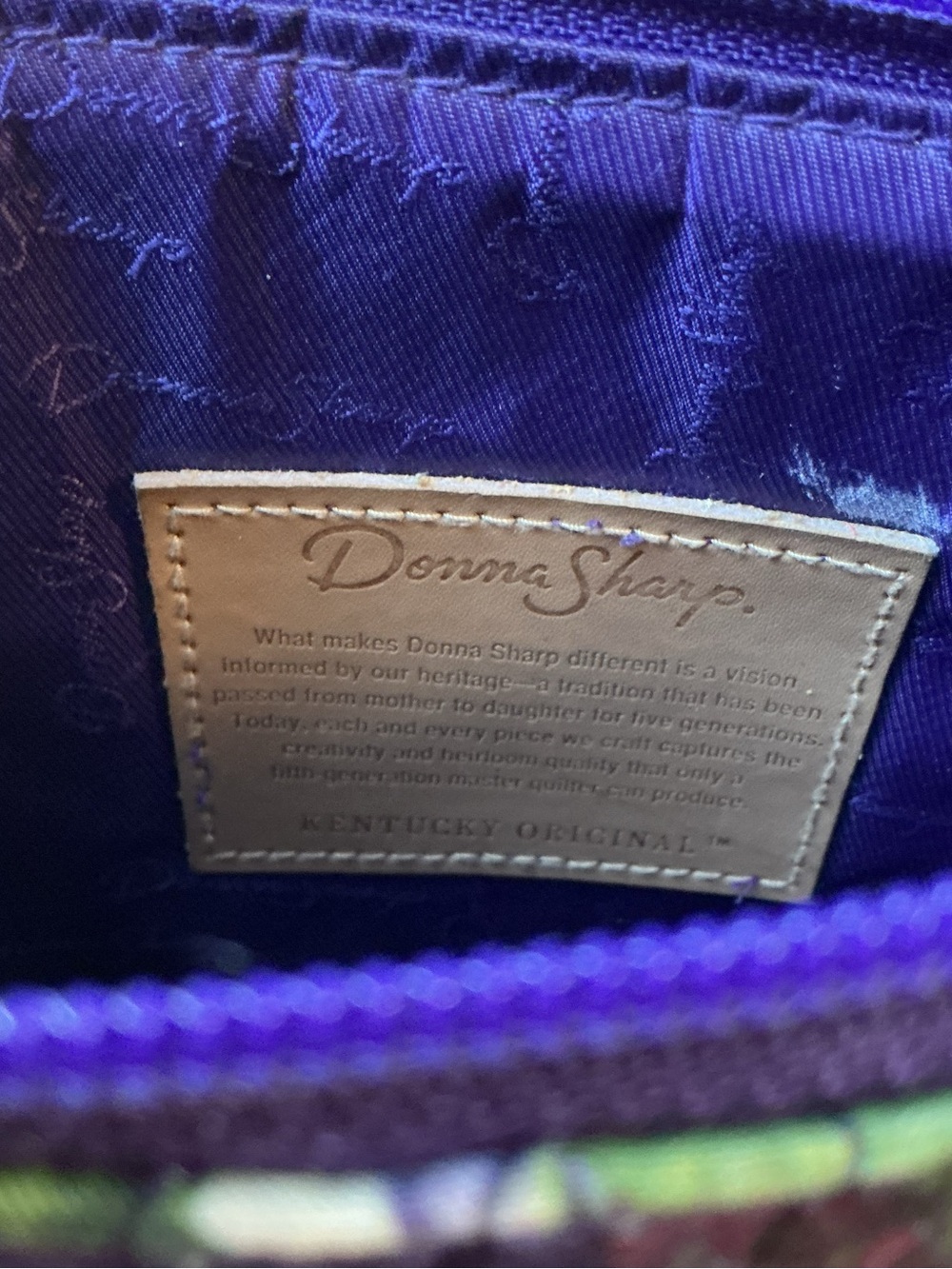 Donna Sharp Purple & Green Quilted Crossbody Bag - Picture 5 of 9
